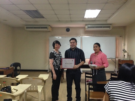 Depression speaker, Dr. Carlo Paolo Castro with Dean Alonzo and Prof. Duka-Pante