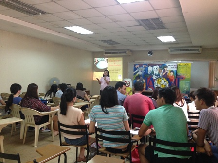 Speaker explains the importance of dental health to the audience